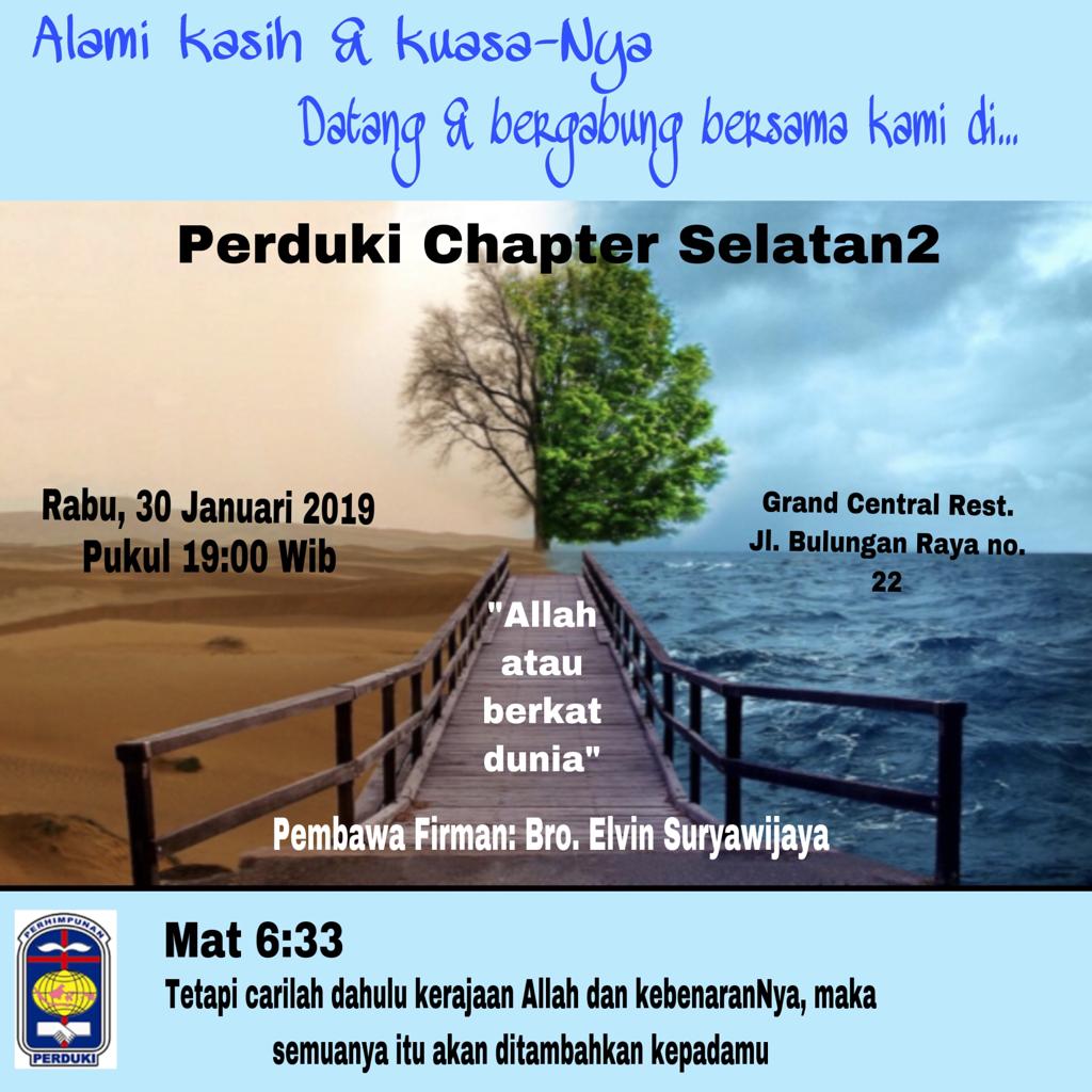 Perduki Chapter Selatan 2 – Rabu, 30 Januari 2019