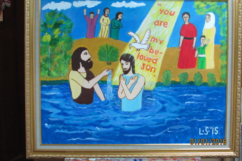 Lukisan XLIV – You Are My Beloved Son – Jesus Baptized by John