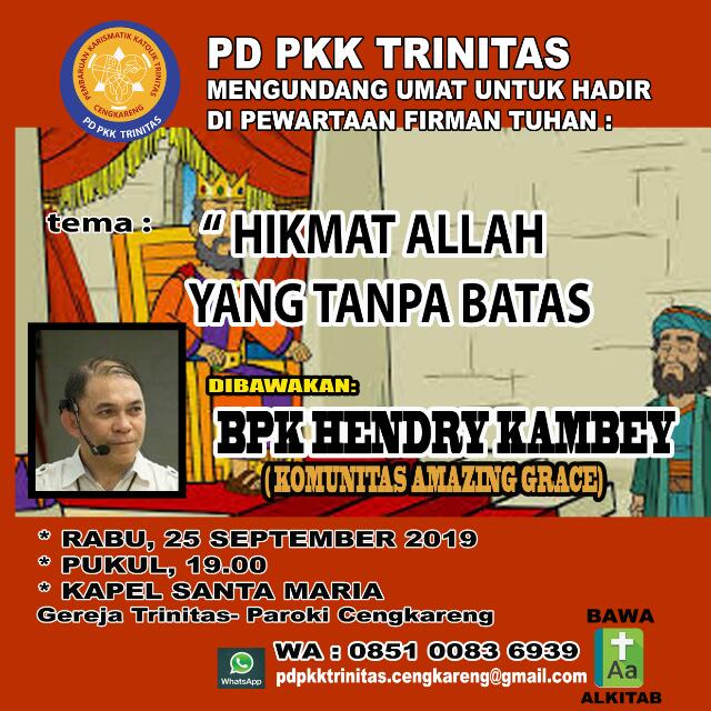 PD PKK Trinitas – Rabu, 25 September 2019