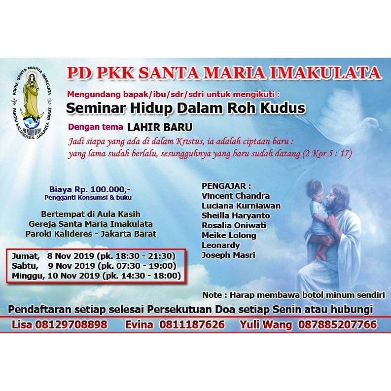 PD PKK St. Maria Imakulata – Seminar Hidup Dalam Roh Kudus (SHDR)