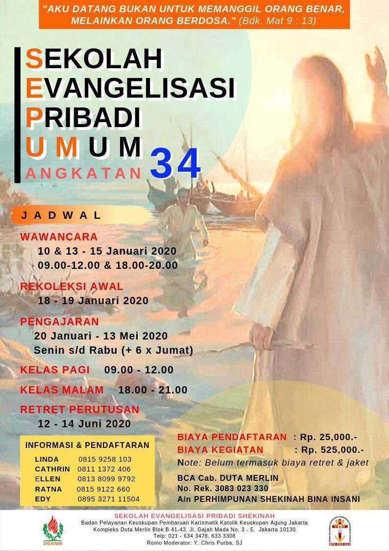 Sekolah Evangelisasi Pribadi (SEP) Umum Angkatan 34