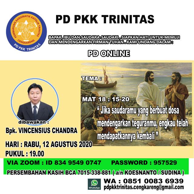 PD PKK Trinitas – Rabu, 12 Agustus 2020