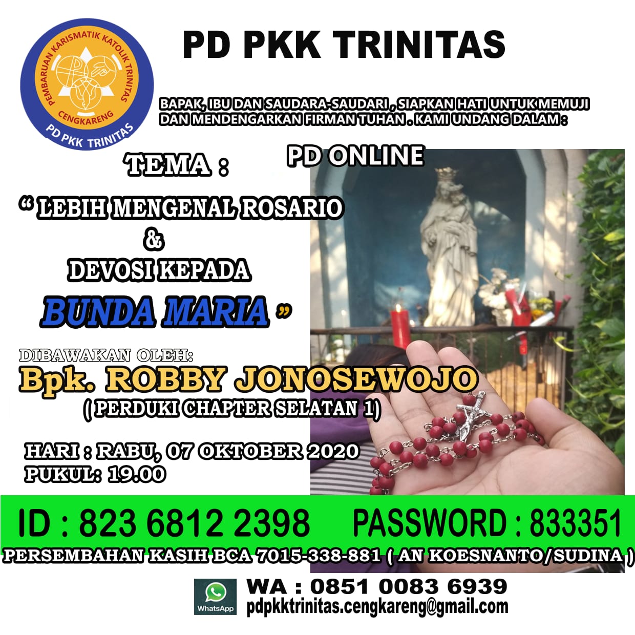 PD PKK TRINITAS – Rabu, 7 Oktober 2020