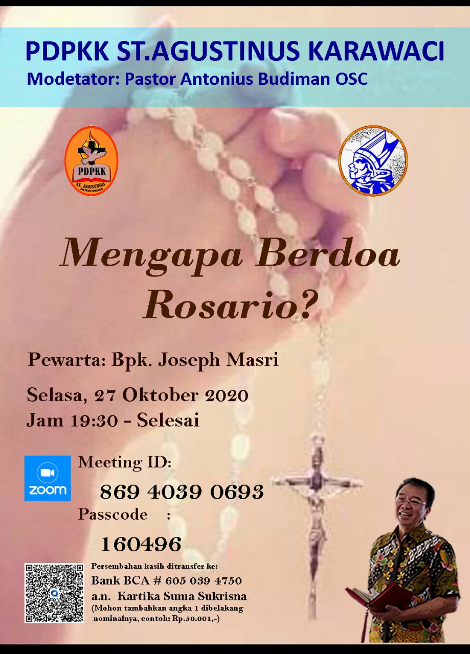 PDPKK St Agustinus – Jakarta Selasa, 27 Oktober 2020 Pukul 19:30 (Open Room)