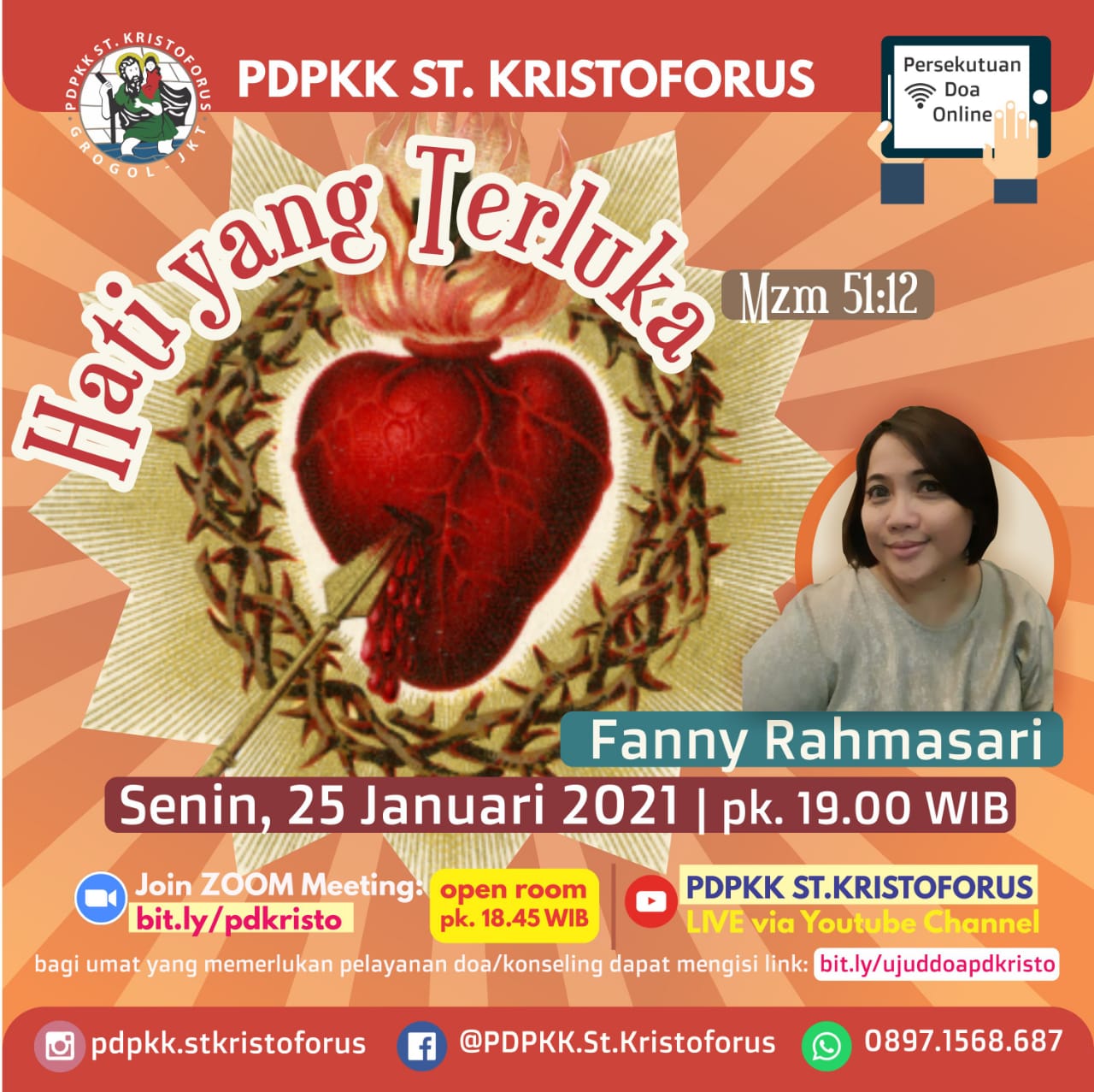 Fanny Rahmasari Bicara di PD Kristoforus pada 25 Januari 2021