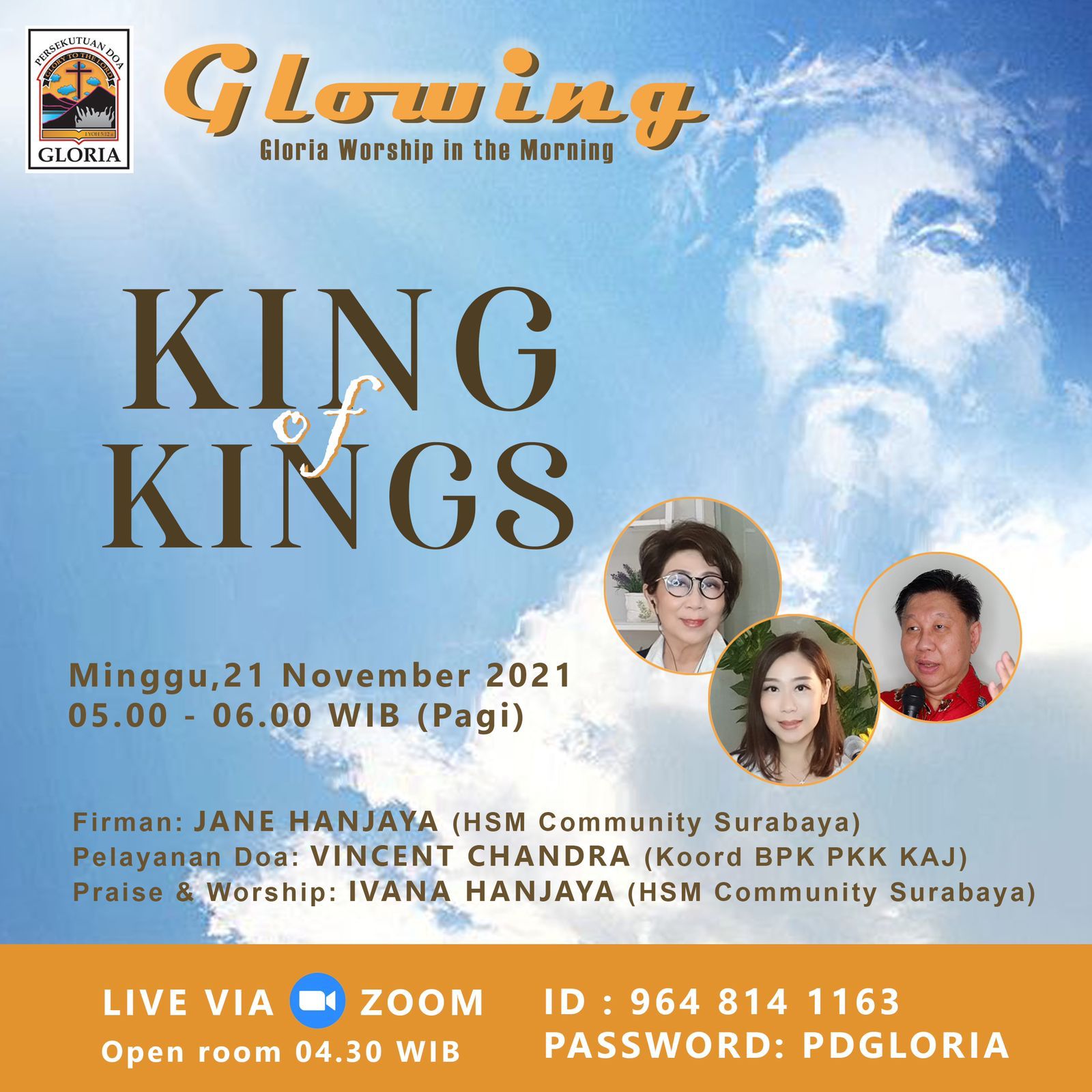 GLOWING is coming back again at THE FEAST OF CHRIST THE KING’s MORNING!