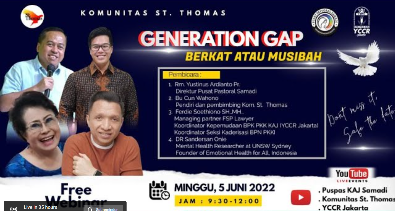 WEBINAR ST. THOMAS – GENERATION GAP – BERKAT ATAU MUSIBAH￼